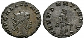 GALIENO. Antoniniano. 265-267 d.C. Roma. A/ Busto radiado a derecha. IMP GALLIENVS AVG. R/ Abundancia estante a derecha vaciando cornucopia. En el cam...