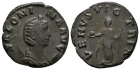 SALONINA. Antoniniano. 264-265 d.C. Roma. A/ Busto radiado y drapeado sobre creciente a derecha. SALONINA AVG. R/ Venus estante a izquierda portando c...