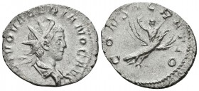 VALERIANO II. Antoniniano. 258 d.C. Colonia Agrippinensis (Cologne). A/ Busto radiado y drapeado a derecha. DIVO VALERIANO AVG. R/ Valeriano sostenien...