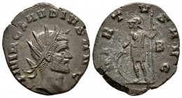 CLAUDIO II. Antoniniano. 268-270 d.C. Roma. A/ Busto radiado a izquierda. IMP C CLAVDIVS AVG. R/ Virtus estante a izquierda portando lanza y escudo, e...