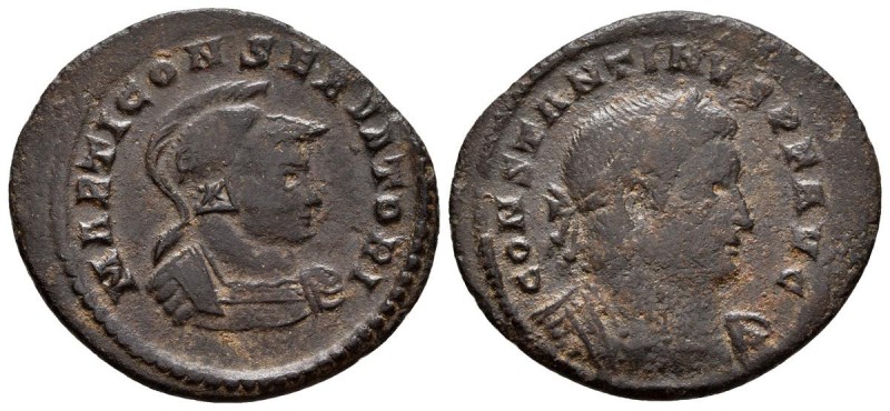 CONSTANTINO I. Follis. 310-313 d.C. Treveri. A/ Busto laureado con coraza a dere...