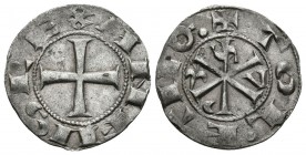 ALFONSO VI. Dinero. (1073-1109). Toledo. R/ Leyenda +TOL·ETVO y última O con línea. Mozo A6:11.10; AB. 5var. Ve. 1,14g. MBC+.