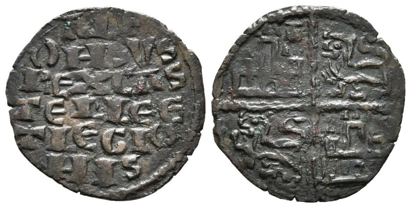 ALFONSO X. Dinero. (1252-1284). Coruña, venera en el primer cuartel. AB. 230. Ve...