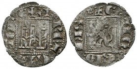 ALFONSO XI. Novén. (1312-1350). Burgos. Aspa delante del león. AB 355.2. Ve. 0,64g. MBC-.
