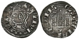 ALFONSO XI. Cornado-Dinero. (1312-1350). Cuenca. Cuenco bajo el castillo, sobre él cuenco y estrella de seis puntas. AB 336.2. Ve. 0,68g. Pátina. MBC+...