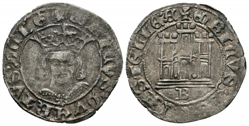 ENRIQUE IV. 1/2 Cuartillo. (1454-1574). Burgos B. A/ Leyenda ENRICVS : CARTVS : ...