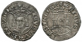 ENRIQUE IV. 1/2 Cuartillo. (1454-1574). Burgos B. A/ Leyenda ENRICVS : CARTVS : DEI : G. R/ Leyenda + ENRICVS : REX : CASTELLE : E. AB 773var. Ve. 1,5...