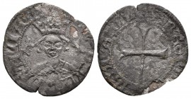 ALFONSO IV. Dobler. (1416-1458). Mallorca. Perros a ambos lados del busto. Cru 854. Ve. 1,33g. MBC-. Escaso.