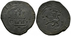 REYES CATOLICOS. 4 Maravedís. (1474-1504). Cuenca. Cal-566. Ae. 7,53g. MBC+.