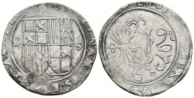 REYES CATOLICOS. 4 Reales. (1474-1504). Sevilla. Cal-219var; J. Luis López de la Fuente H5.6.68. Ar. 13,36g. BC+/MBC.