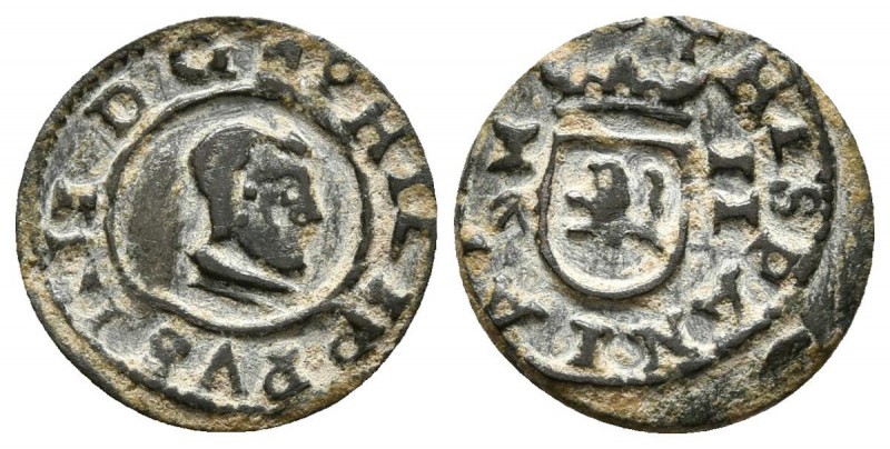 FELIPE IV. 2 Maravedís. 1664. Cuenca CA. Cal-1349; J.S. M-223. Ae. 0,50g. MBC+. ...