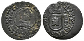 FELIPE IV. 4 Maravedís. 1661. Sevilla R. Cal-1592; J.S. M-641. Ae. 0,96g. Algo descentrada. MBC. Escasa.