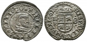 FELIPE IV. 8 Maravedís. 1662. Burgos R. Cal-1259; J.S. M-18. Ae. 2,19g. MBC.