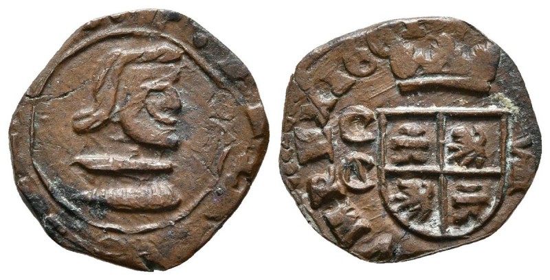 FELIPE IV. 8 Maravedís. 1661. Cuenca CA. Acuñación a martillo. Falsa de época. C...