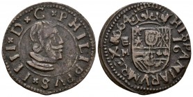 FELIPE IV. 16 Maravedís. 1664. Valladolid M. Cal-1674; J.S. M-820. Ae. 3,98g. MBC/MBC+. Escasa.