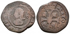 LUIS I. Treseta. (1724). Mallorca. Cal-64; Cru.C.G. 6009. Ae. 3,48g. BC+.
