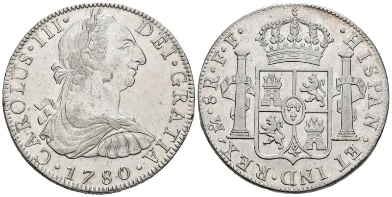 CARLOS III. 8 Reales. 1780. México FF. Cal-930. Ar. 26,89g. EBC-.