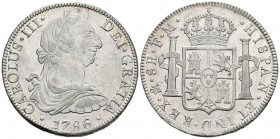 CARLOS III. 8 Reales. 1786. México FM. Cal-939. Ar. 27,04g. Restos de brillo original. EBC-/MBC+.