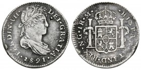 FERNANDO VII. 1 Real. 1821. Guatemala M. Cal-1124. Ar. 3,39g. Soldadura en el canto. MBC.