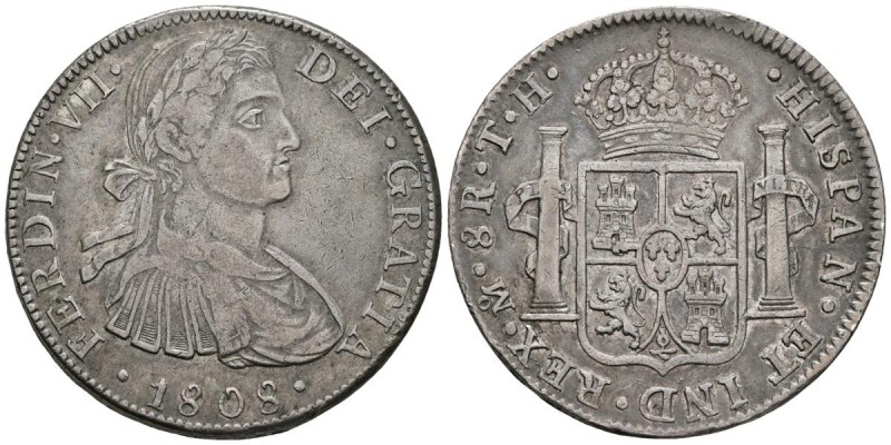 FERNANDO VII. 8 Reales. 1808. México TH. Busto imaginario. Cal-537. Ar. 26,91g. ...