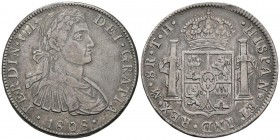FERNANDO VII. 8 Reales. 1808. México TH. Busto imaginario. Cal-537. Ar. 26,91g. Pátina. MBC/MBC+.