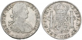 FERNANDO VII. 8 Reales. 1810. México HJ. Cal-543. Ar. 26,59g. BC+/MBC-.