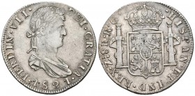 FERNANDO VII. 8 Reales. 1821. Zacatecas RG. Cal-697. Ar. 26,73g. MBC+.