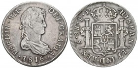 FERNANDO VII. 8 Reales. 1816. Santiago FJ. Cal-632. Ar. 26,89g. MBC.