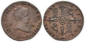 ISABEL II. 2 Maravedís. 1846. Segovia. Cal-558. Ae. 1,87g. EBC-.