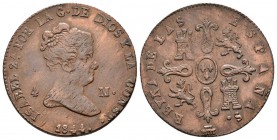 ISABEL II. 4 Maravedís. 1844. Segovia. Cal-530. Ae. 5,49g. MBC+.