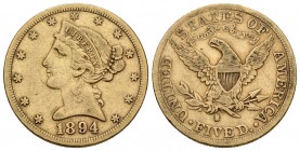 ESTADOS UNIDOS. 5 Dollars. 1894. San Francisco S. Au. 8,23g. MBC-.