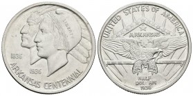 ESTADOS UNIDOS. 1/2 Dollar. 1936. Arkansas Centennial. KM#168. Ar. 12,55g. Marquitas en anverso. MBC+.
