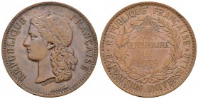 FRANCIA. Medalla. 1889. Centenario de la Exposición Universal de París 1789. Grabador: Barre. Ae. 14,84g. 32mm. MBC.