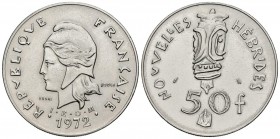 FRANCIA. Nouvelles Hébrides. 50 Francs. 1972. Essai. Km#E7. 15,14g. EBC.