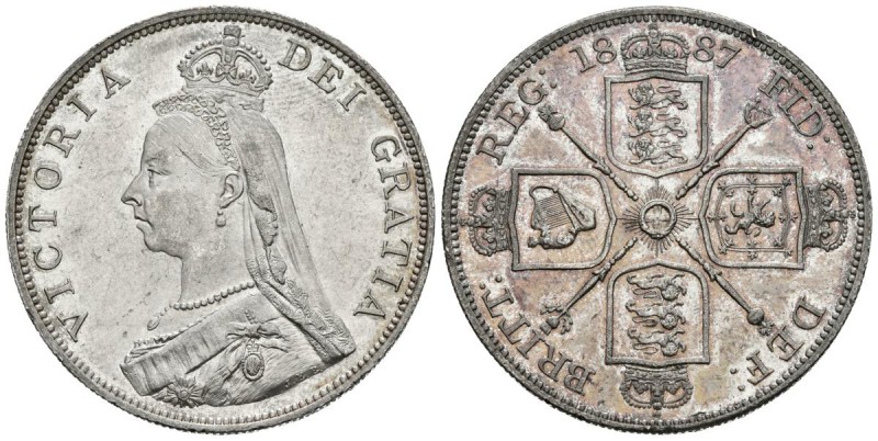 GRAN BRETAÑA. Victoria. 2 Floríns. 1887. Fecha con 1 arábigo. Seaby 3923. Ar. 22...