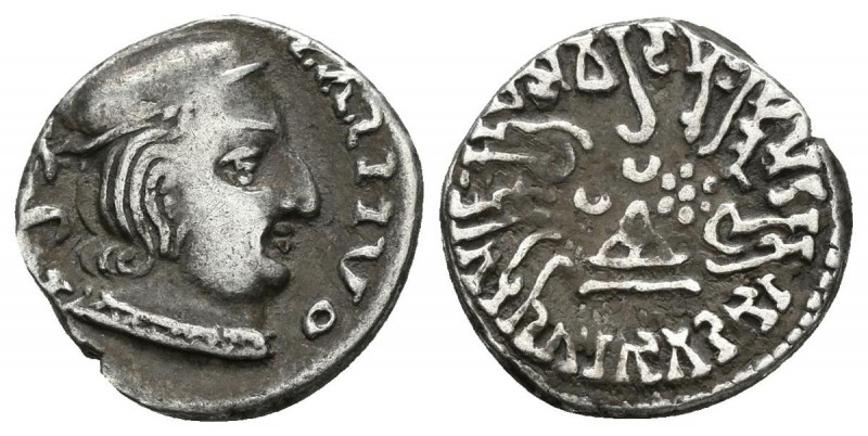 INDIA. Kshatrapas. Dracma de Rudrasena I como Mahakshatrapa. 199-222 d.C. Dinast...