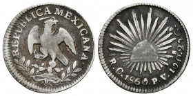 MEXICO. 1/2 Real. 1860. Culiacán PV. Km#370.2. Ar. 1,67g. MBC.