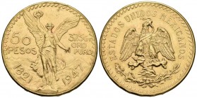 MEXICO. 50 Pesos. 1947. Mº (México). Centenario de la Independencia. Km#481. Au. 41,68g. Marquitas. MBC.