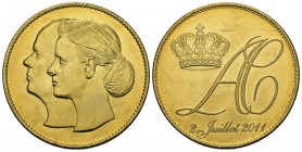 MONACO. Medalla. 2011. Boda de la Princesa. La. 34mm. Presentada en estuche oficial. SC.