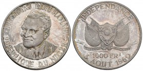 NIGER. 1000 Francs. 1960. Essai. Km#6. Ar. 20,09g. Pátina. PROOF.