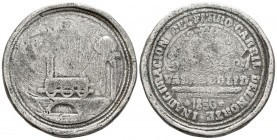 ISABEL II. Medalla. 1856. Valladolid. INAUGURACION DEL FERROCARRIL DEL NORTE. V.Q. 14330. Pb. 14,34g. 35mm. MBC-.