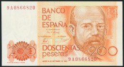 200 Pesetas. 16 de Septiembre de 1980. Serie especial 9A. (Edifil 2017: 480b). SC.