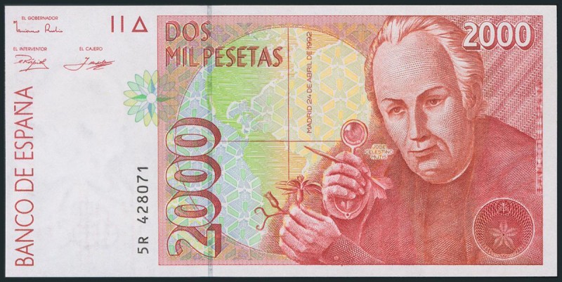 2000 Pesetas. 24 de Abril de 1992. Serie 5R. (Edifil 2017: 482Aa). SC.