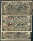 CUBA. Conjunto de 4 billetes de 1 Peso de Cuba emitido el 15 de Mayo de 1896. (Edifil 2017: 71). BC.