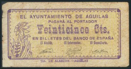 AGUILAS (MURCIA). 25 Céntimos. 1 de Octubre de 1937. (González: 92). BC.