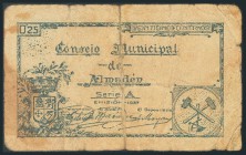 ALMADEN (CIUDAD REAL). 25 Céntimos. 1937. (González: 535). Inusual. RC.