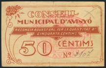 AVINYO (BARCELONA). 50 Céntimos. (1937ca). BC.