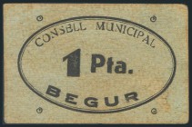 BEGUR (GERONA). 1 Peseta. (1937ca). Papel cartón. Inusual.