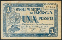 BERGA (BARCELONA). 1 Peseta. 10 de Mayo de 1937. BC.