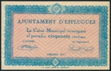 ESPLUGES (BARCELONA). 50 Céntimos. 1937. EBC.